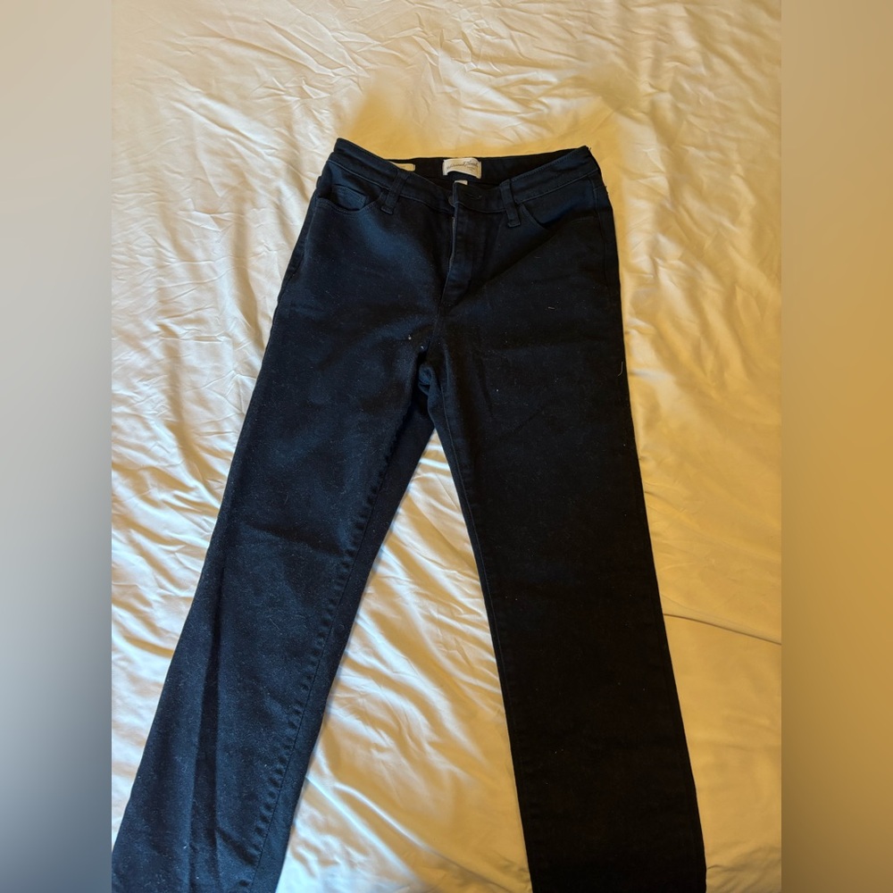 Black denim jeans high rise skinny